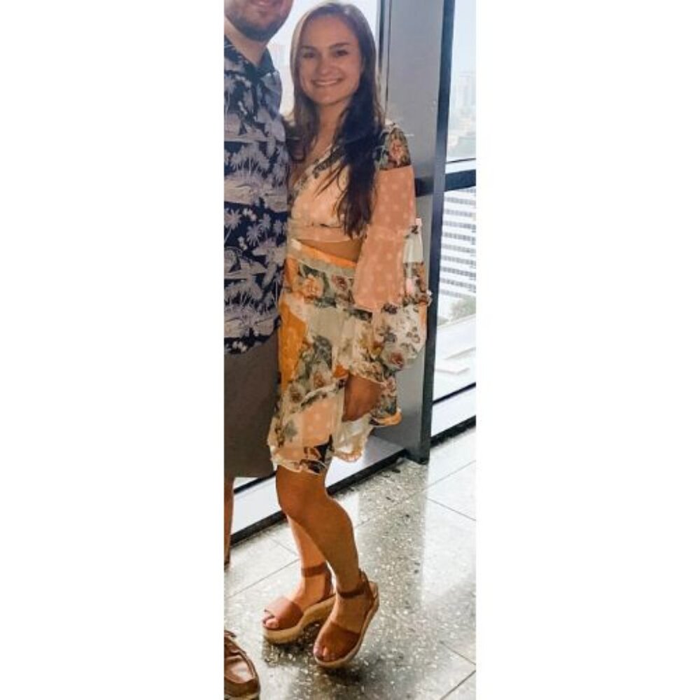 Luxxel Stefanie Patchwork Ruffle Tiered Cutout Dr… - image 2